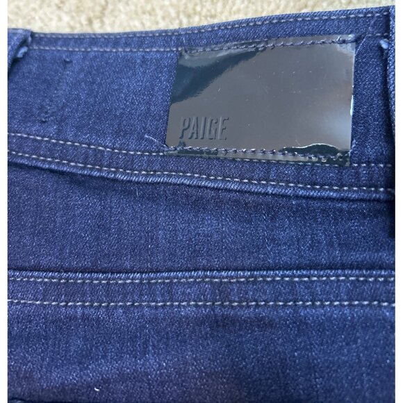 Paige Claudine Women's 25 Bootcut Dark Wash Cropped Jeans Stretch Front Slit - Picture 8 of 12